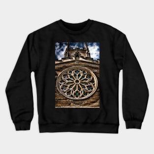 Round Stained Glass Church Window HDR Crewneck Sweatshirt